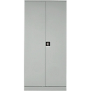 Vleugeldeurkast - staal - B 916 x D 422 x H 1950 mm - 5 OH - 4 legborden - afsluitbaar - lichtgrijs RAL 7035