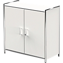 Vleugeldeurkast Toledo, met zicht-achterwand, afsluitbaar, 2 ordnerhoogten, B 800 x D 380 x H 780 mm, wit