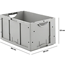 Voordeelset, 5-delig, Euro Box Serie LTB 6320, gemaakt van polypropeen, inhoud 61,7 l elk, zonder deksel, grijs, afm. uitw. B 600 x D 400 x H 320 mm 