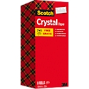Voordeelset plakband Scotch® Crystal, 8 rollen, L 33 m x B 19 mm, Ø 26 mm