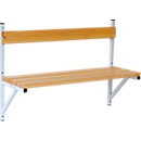 Wall bench, wood, 1015 mm wide, light grey (RAL 7035)