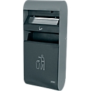 Wandasbak-afval-combinatie van gegalvaniseerd staal, L 300 x B 140 x H 670 m, antraciet