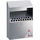 Wandasbak met dak, zilver metallic