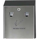 Wandascher Rubbermaid® Smokers Station®, für den Außenbereich, Volumen 3,1 l, abschließbar, B 254 x T 76 x H 317 mm, Stahl feuerverzinkt, silber