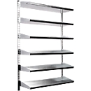 Wandrek - 6 legborden - stalen - L 1000 x B 640 x D 220 mm - zonder bak - ons merk Schäfer Shop Select