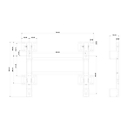 Wandsteun voor digitale flipchart Samsung WM85R Fl!p2, incl. instructies en schroeven, B 764 x D 28-100 x H 580 mm, zwart