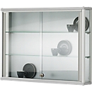 Wandvitrine, einhängend, 2 verstellbare Glasböden, abschließbare Schiebetüren, ESG-Sicherheitsglas, B 1000 x T 200 x H 800 mm