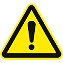 Warning sign “warning of a danger zone”, foil