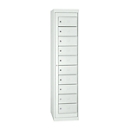 Wasgoedkast, afsluitbaar, met 10 vakken, hoogte 1800 mm, lichtgrijs/lichtgrijs