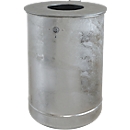 Waste bin 35 l, unperforated, galvanized