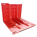 Waterkering, modulair ontwerp, hoekstuk voor buiten, hoek van 30°, L 670 x B 680 x H 528 mm, ABS kunststof, rood, 1 stuk