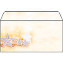 Weihnachts-Briefumschlag Glitter Stars, gummiert, DIN lang, 50 Stück