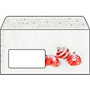 Weihnachts-Briefumschlag Winter Flair, gummiert, Fensterstanzung, DIN lang, 50 Stück