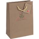 Weihnachts-Geschenktasche Sigel 'Christmas with apples',  5 Stück, B 170 x H 230 mm, Kraftpapier, braun