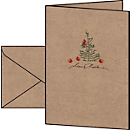 Weihnachtskarten Sigel 'Christmas with apples', inkl. Umschläge, DIN A6, 10 Stück, braunes Kraftpapier
