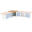 Werkbank-Ecklösung Schäfer Shop Select PWi 75, Buche Multiplexplatte, bis 750 kg, B 1095 x T 1095 x H 840 mm