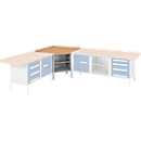 Werkbank-Ecklösung Schäfer Shop Select PWi 75, Buche Multiplexplatte, bis 750 kg, B 1095 x T 1095 x H 840 mm