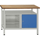 Werkbank met 1 deur en 2 legborden,