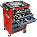Werkplaatswagen BASIC incl. 115-delige gereedschapsset, rood