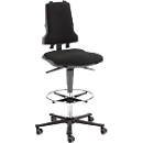 Werkstoel COUNTER Sintec, zit-stop-wielen, antraciet
