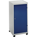 Werkzeugschrank, Kugel-Lenkrollen, H 1000 x B 500 x T 500 mm, lichtgrau/blau