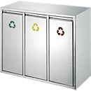 Wertstoff-Sortieranlage aus Edelstahl, 3 x 8 l