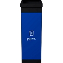 Wertstoffsammler Paperflow, Volumen 60 l, für Papier, erweiterbar, L 363 x B 263 x H 760 mm, Polystyrol, blau-schwarz
