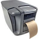 Wet tape dispenser Curby Mini-Taper, semiautomatic, for mesh tape with L 100 rm x W 70 mm &amp; adhesive side inside, water tank, grey