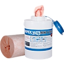 Wet wipe dispenser starter set WIPEX Hand and Tool, navulbaar, dispenser, rol met 120 doekjes, reiniger 1000 ml