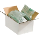 White corrugated cardboard folding boxes, single wall, 200 x 150 x 100 mm