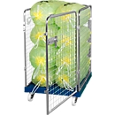 Wire mesh container 4-sided, 1020 in plastic roll container, gentian blue RAL 5010