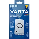 Wireless Powerbank Varta, 20000 mAh, 1x USB-C (In & Out), 2x USB-A (Out), Laden mit o. ohne Kabel, B 79 x T 24 x H 160 mm, weiß