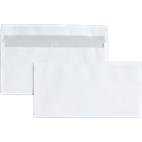 Witte enveloppen, 110 x 220 mm (DL) zonder venster, zelfklevend, pak van 25  stuks