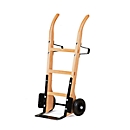 Wooden sack truck with flat steel shovel, load capacity 250 kg, pneumatic wheels