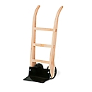 Wooden sack truck with sheet metal shovel, load capacity 200 kg, solid rubber wheels