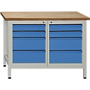 Workbench with 8 drawers