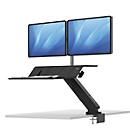 Zit-sta Workstation Fellowes Lotus RT, 2 26″ monitoren, in hoogte verstel-/draai-/zwenk-/kantelbaar, zwart