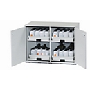 Zure en alkalische onderkast asecos SL-CLASSIC-UB, scharnierende deuren, front lichtgrijs, B 1100 x D 570 x H 800 mm