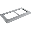 Schäfer Shop Socle Genius en acier TETRIS WOOD, pour étagères/armoires L 400 mm, aluminium blanc