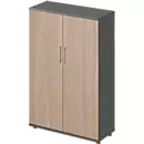 Schäfer Shop Genius Armoire à portes battantes TETRIS WOOD, 4 HC, hauteur incl. patins, L 1000 mm, graphite
