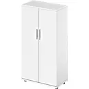 Schäfer Shop Genius Armoire à portes battantes TETRIS WOOD, 4 HC, hauteur incl. patins, L 800 mm, blanc