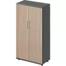 Schäfer Shop Genius Armoire à portes battantes TETRIS WOOD, 4 HC, hauteur incl. patins, L 800 mm, graphite/chêne