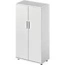 Schäfer Shop Genius Armoire à portes battantes TETRIS WOOD, 4 HC, hauteur incl. patins, L 800 mm, gris clair