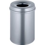 Abfallsammler 15 L selbstlöschend, Korpus silber/Deckel silber