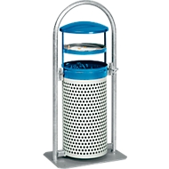 Abfallsammler, m. Aschereinsatz, blau/weiß