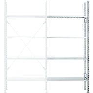 Anbauregal, 4 Böden, H 2278 x B 1055 x T 300 mm, verzinkt