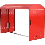 Anbausatz ohne Seitenwand für Fahhradgarage BikeBox 1 B mit Bogendach, verkehrsrot RAL 3020
