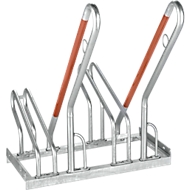 Anlehnparker 1-seitig, für Reifen bis B 55 mm, B 700 x T 385 x H 815 mm, Stahl verzinkt, 2 Einstellplätze