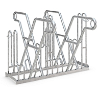 Anlehnparker WSM, 2-seitig, für Reifen bis B 55 mm, B 1080 x T 390 x H 800 mm, Stahl verzinkt, 4 Einstellplätze