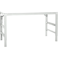 Arbeitstisch Ergo, Elektro-Hydraulik, Platte Melamin, 1000 x 800 mm, lichtgrau